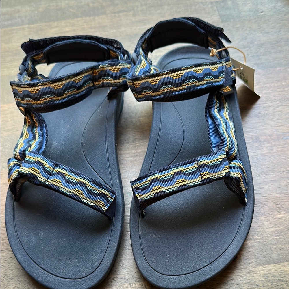 Teva Kids Blue and Yellow Striped Sport Sandals